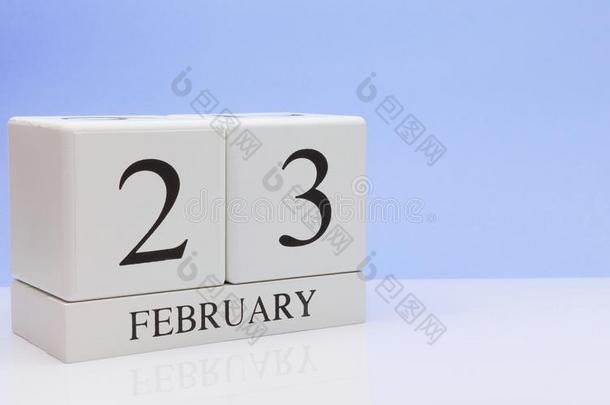 二月<strong>23</strong>SaoTomePrincipe圣多美和普林西比.一天<strong>23</strong>关于月,每日的日历向白色的表winter冬天