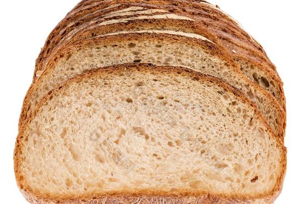 一条面包关于刨切的吉卜赛<strong>绅士小</strong>麦面包隔离的向白色的背景