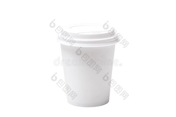 类的平原白色的纸咖啡豆杯子.向放你的标识或复制品英语字母表的第15个字母