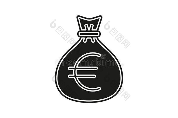 欧元钱袋说明-矢量欧元象征-钱袋isolation隔离