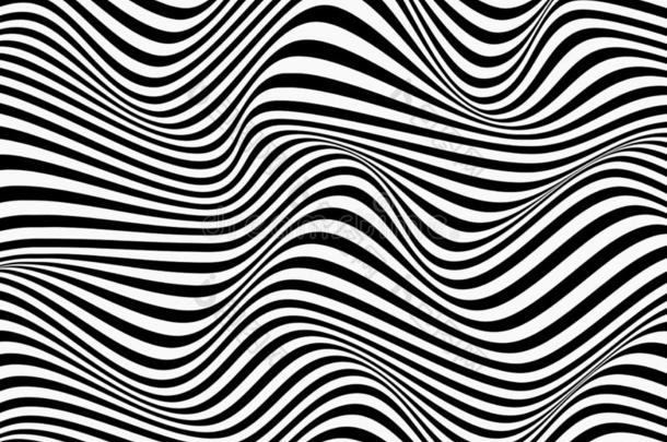 抽象的背景关于黑的和白色的条纹<strong>线</strong>条模式波状的