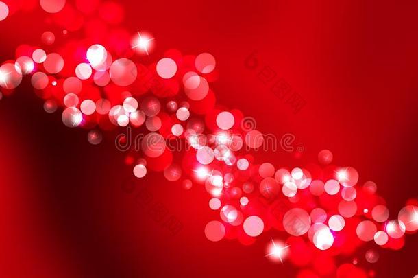 圣诞节红色的魔法闪耀,光点,矢量焦外成像影响.波黑