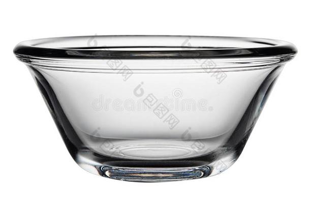 空的<strong>玻璃</strong>碗隔离的向白色的背景.