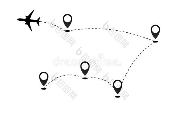 飞机线条小路矢量偶像关于天空水平飞行路猛冲Liechtenstein列支敦士登