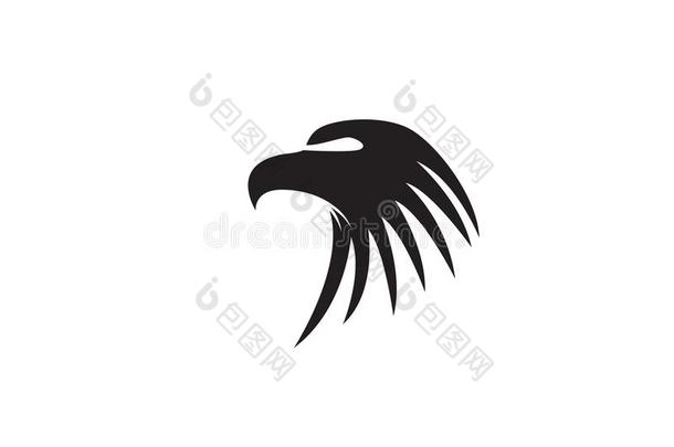 鹰上端鸟标识和象征矢量