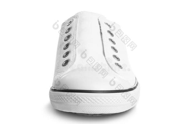 时髦的橡皮底帆布鞋向白色的.时髦的鞋类