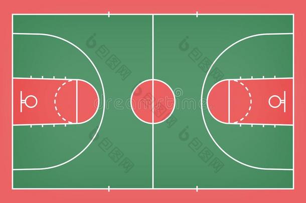 篮球法院地面和线条为背景.篮球菲耶尔