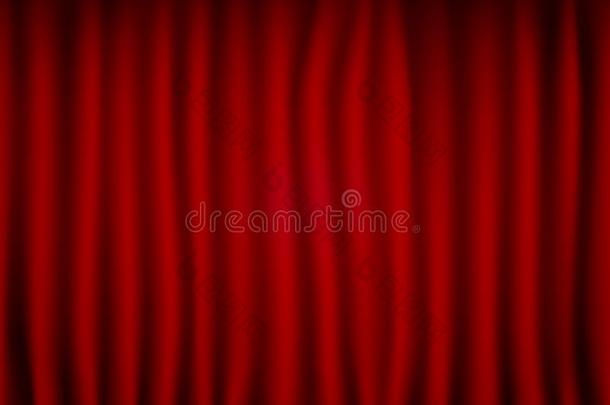 美丽的红色的电影院折叠的窗帘帷帘质地