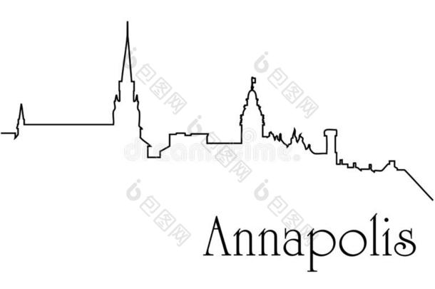 安纳波利斯城市num.一线条绘画抽象的背景和城市sca