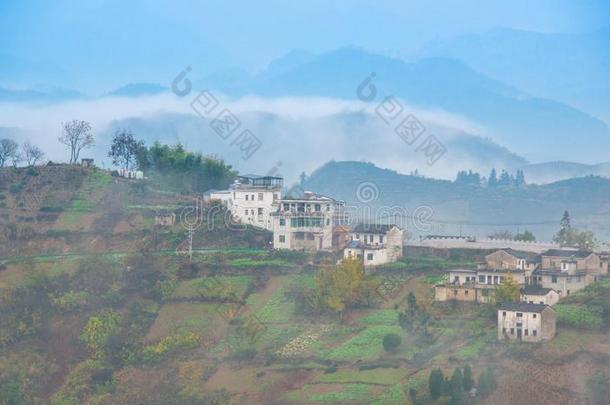 秋风景关于山村民采用南方的安徽,Ch采用a