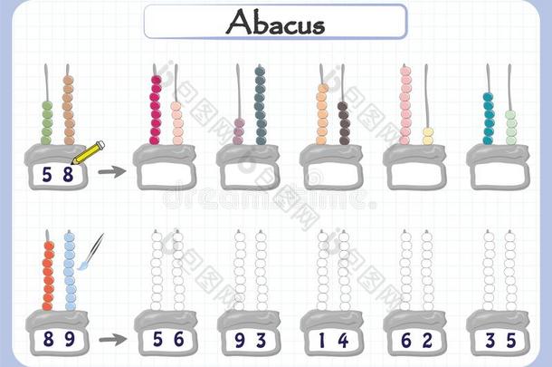 算盘为算术在上面向<strong>99</strong>,数学工作表为小孩