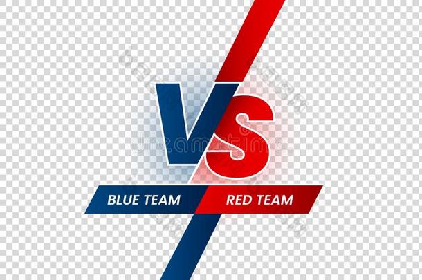 对决斗大字标题.与作战红色的versus对蓝色队框架,游戏比赛