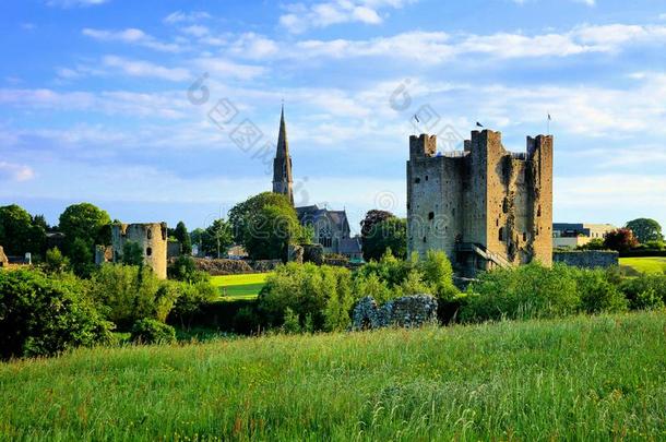 修剪城堡和教堂,县米斯郡,爱尔兰