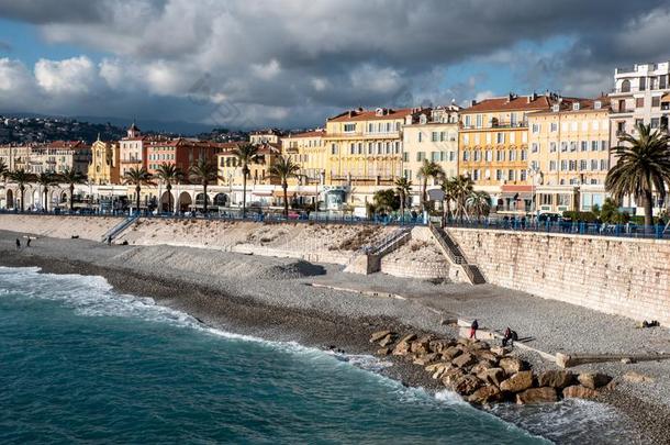 城市关于美好的采用法国的海滨度假胜地采用法国