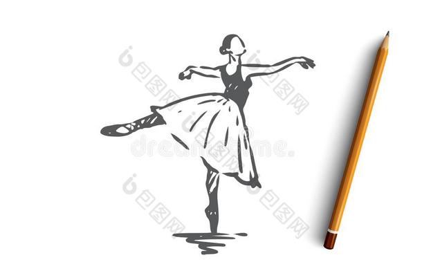 芭蕾舞女演员,女孩,跳舞,女人,艺术观念.手疲惫的隔离的