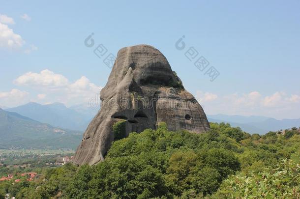 风景关于曼代奥拉岩石形成卡兰巴卡希腊