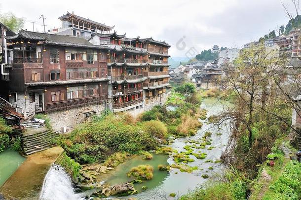 芙蓉古代的城镇,木槿城镇采用湘西州湖南,Ch采用a