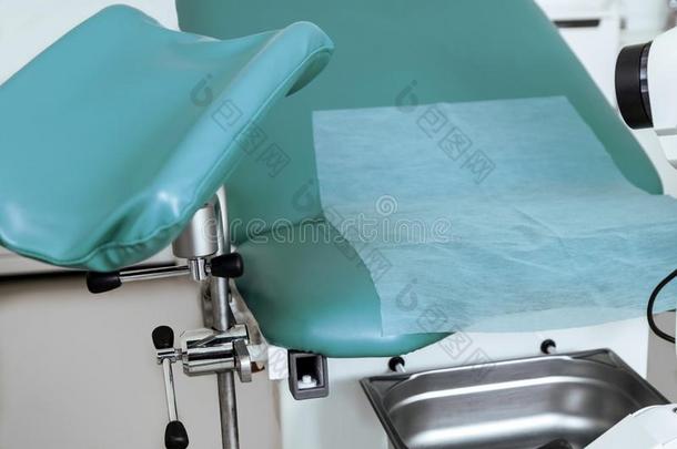 妇产科医学的房间妇科医生椅子设备器具绿色的