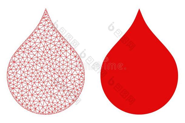红色的多角形的网网孔血落下和平的偶像