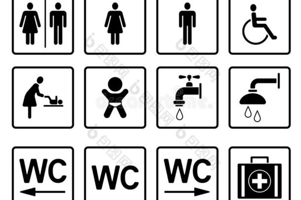 厕所&厕所象形文字-图标集
