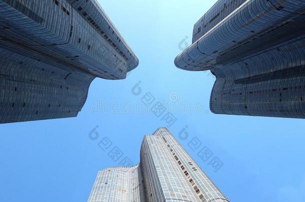 高的上升建筑物采用Mar采用e城市,海云台,釜山,南方朝鲜,