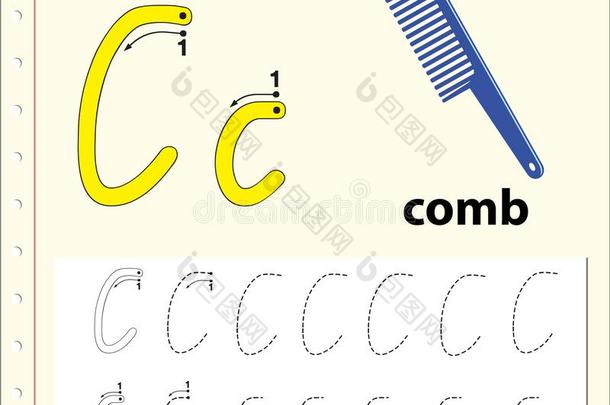 信英语字母表的第3个字母追踪字母表工作表