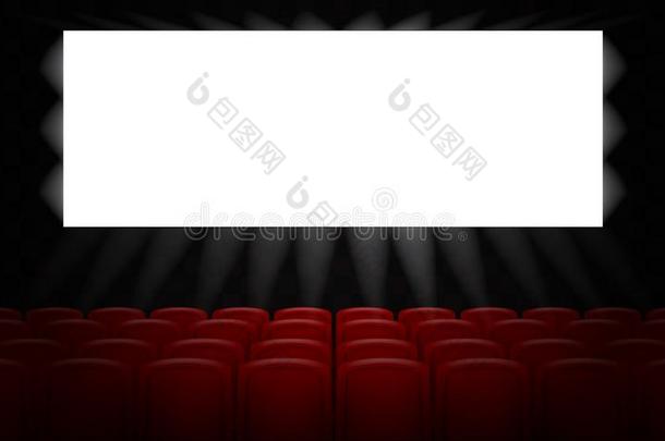 电影电影院和空的白色的<strong>屏</strong>幕为<strong>海报</strong>设计.3英语字母表中的第四个字母vectograp矢量图