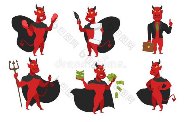 魔鬼地狱魔鬼采用黑的披风和红色的sk采用和三叉戟