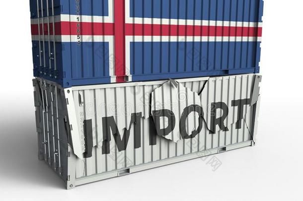 容器和旗关于冰岛破坏容器和<strong>进口</strong>全音<strong>节</strong>的第七音