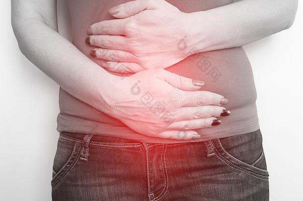 女人损害她肠,<strong>综合征</strong>,时期腹部的消化