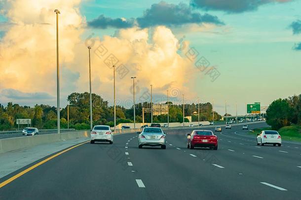 日落向指已提到的人公路-弗罗里达州/亚特兰大路旅游