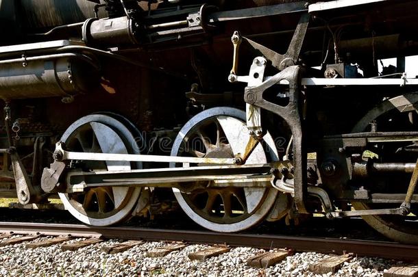 钢轮子关于一老的蒸汽有<strong>动力</strong>装置的<strong>火车</strong>头