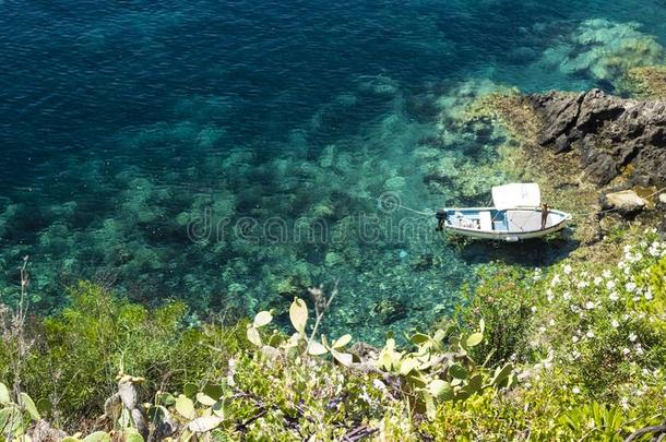 乌斯提卡岛在伊特鲁里亚的海loc在ed在近处巴勒莫,西西里岛,它
