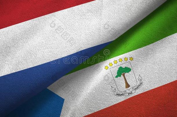 荷兰和赤道的畿尼两个旗纺织品布,法夫里