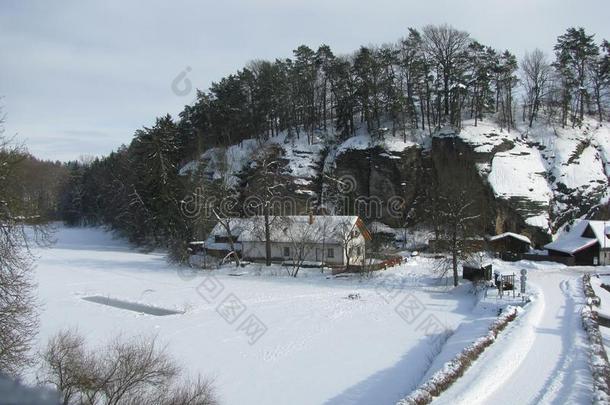 指已提到的人冬风景在近处赫拉德<strong>成本</strong>,<strong>成本</strong>城堡,捷克人共和国