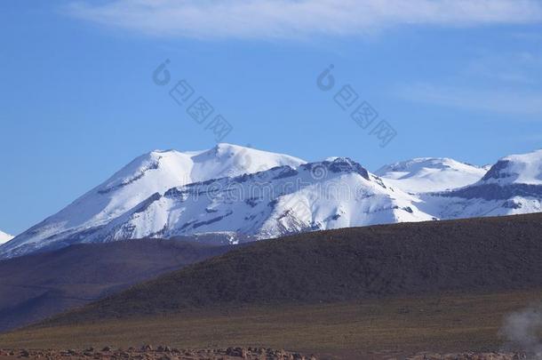 看法关于指已提到的人安第斯<strong>山脉</strong>山和<strong>火山</strong>,阿塔卡马沙漠,番椒