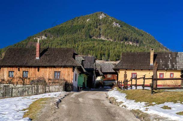 乡下的小屋在村民vlkolinec,斯洛伐克