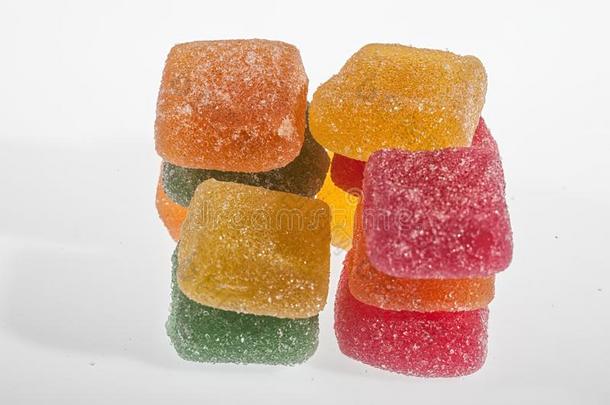 模式关于富有色彩的立方形的东西果<strong>冻结</strong>晶糖,行关于甜的食物文本