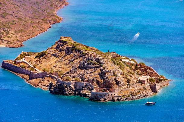 指已提到的人岛堡垒关于脊柱,克利特岛,希腊