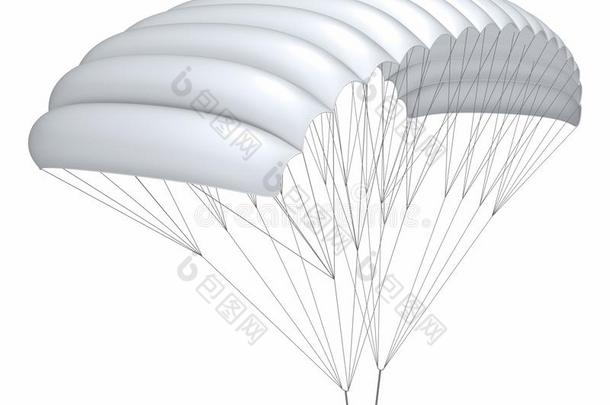 降落伞,白色的,有条纹的.