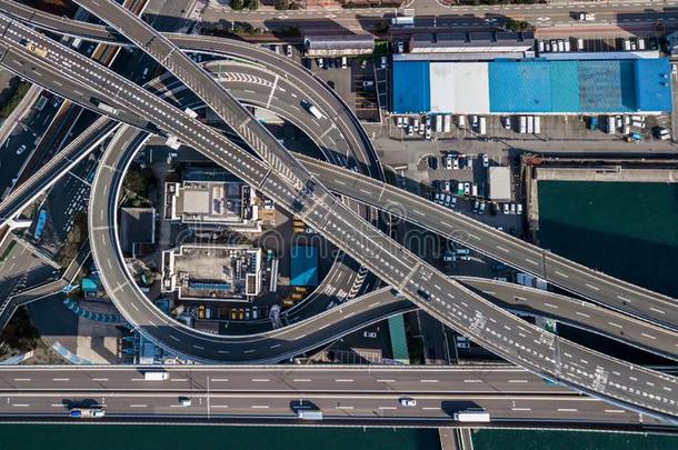 空气的看法互换公路和立交桥采用城市关于大阪IvoryCoast象牙海岸