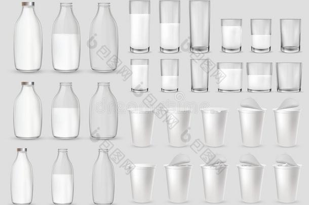 现实的玻璃玻璃es,瓶子,塑料制品杯子,包装