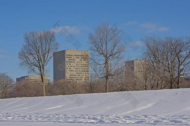 高层建筑办公室建筑物在的<strong>后面</strong>一雪大量的p一rk采用Ott一w一