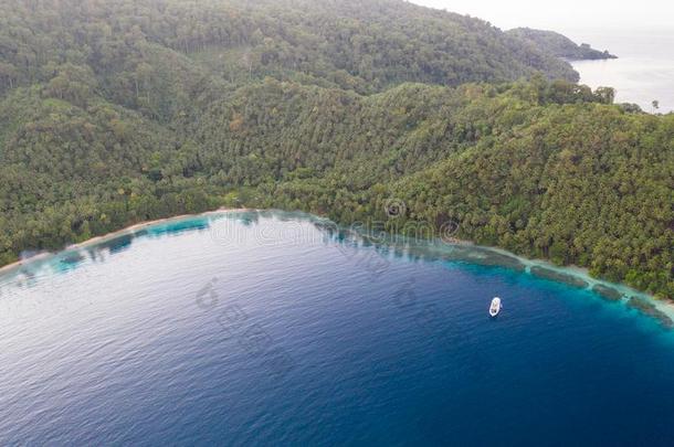 空气的关于热带的岛和环礁湖采用巴布亚岛新的Gu采用ea