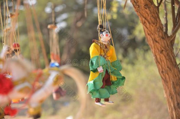 缅甸人传统的木偶木偶手工
