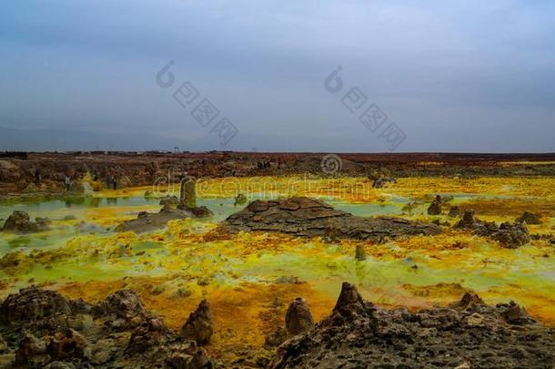 全景画里面的宽干谷火山的火山口采用达纳基尔萎靡不振,=and