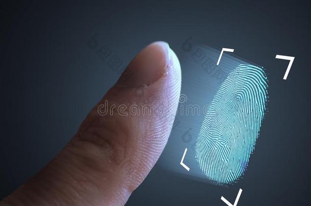 指纹扫描从手指.科技,安全和生物群系
