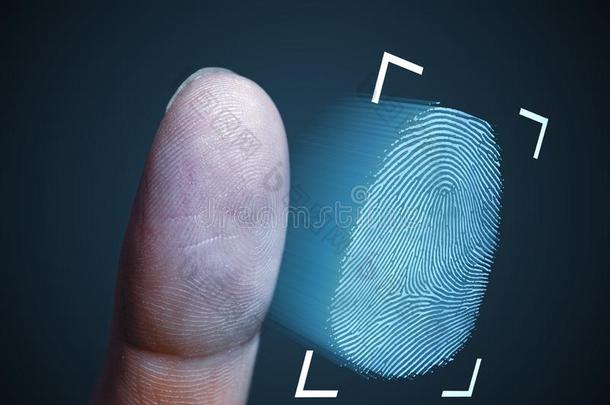 指纹扫描从手指.科技,安全和生物群系