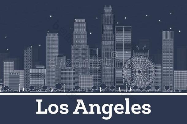 梗概Los安杰利斯的简称安杰利斯<strong>美国</strong>加州城市地平线和白色的<strong>建筑物</strong>