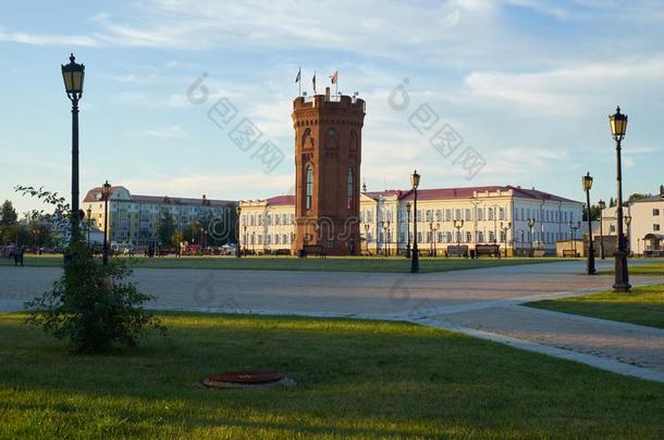指已提到的人红色的正方形和水塔采用指已提到的人中心.托博尔斯克.俄罗斯帝国